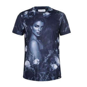 Camiseta deportiva de poliéster 100% con estampado personalizado para hombre, camisetas de sublimación en blanco de punto transpirable y ligero, precio al por mayor - Product Image 1