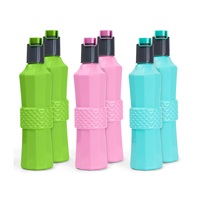 Bouteille à boire en PET, écologique, jetable, incassable, graduée, avec bouchon à paille, isolation thermique 12-24 heures, compatible lave-vaisselle