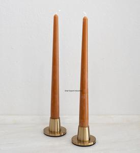 Candelero cónico de Metal Chapado en cobre para el hogar y el piso de la boda decorativo hecho a mano vela cónica Juego de 2 - Product Image 4