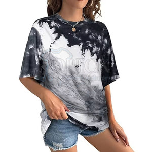 Reasonable Price <b>Women</b> <b>Tie</b> <b>Dye</b> <b>T</b> <b>Shirts</b> Best Quality Summer Breathable Quick Dry Eco-Friendly Polyester/Cotton - Product Image 5
