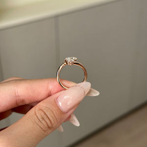 Alta calidad al por mayor 14K blanco amarillo oro rosa Moissanite anillos corte brillante E Color 1,1 quilates VVS2 OEM pedido a granel mujeres - Product Image 2