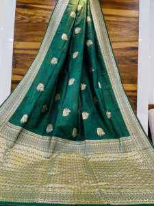 ผ้าส่าหรีผ้าไหมทอลายดอกไม้สำหรับงานแต่งงานเสื้อผ้าพื้นเมือง Banarasi Jari ส่าหรี - Product Image 2