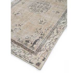 Tapis en laine noué à la main beige-brun vintage pour la maison - Idéal pour salon, couloir, entrée, chambre d'adolescent - Motif médaillon rectangulaire en puzzle - Product Image 2