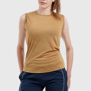 Vente en gros été femmes un ensemble solide court sans manches tricot coton décontracté haut court - Product Image 1