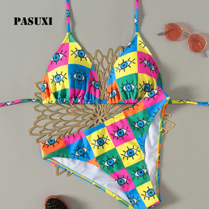 PASUXI all'ingrosso 2025 brasiliano <span class=keywords><strong>perizoma</strong></span> Bikini 2 pezzi Set a vita alta con reggiseno Push up e fondo sfacciato - Product Image 1