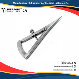 Calibrador de hueso Castroviejo de alta calidad 20mm curvo, 8,25 cm 3,25 Material japonés Acero inoxidable Hecho por Liverfort Industries CE - Product Image 5