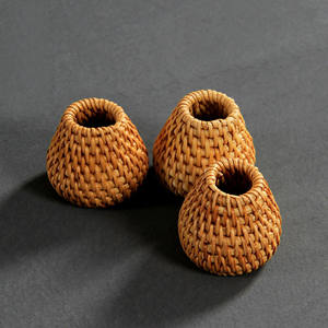 ที่จับฝากาน้ำชาหวายทำมือดีไซน์ทอธรรมชาติสำหรับฝาปิดแบบร้อนการติดตั้งที่สมบูรณ์แบบเป็นถาดเสิร์ฟสามขา - Product Image 5