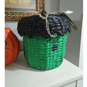 Panier en jacinthe d'eau tissé accrocheur avec couvercle panier-cadeau pour les décorations d'Halloween et la décoration de vacances du fournisseur vietnamien - Product Image 3