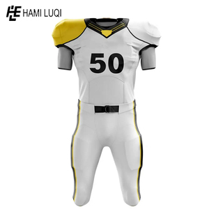 Venta al por mayor de camisetas de fútbol americano unisex personalizado sublimado uniforme impreso número más tamaño 100% poliéster conjuntos de ropa deportiva - Product Image 2