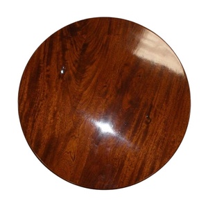 Mesa de Centro de Madera Antigua con Pedestal, Mesa de Té Redonda, Reproducción Antigua, Mesa de Centro para Sala de Estar, Mesa Auxiliar - Product Image 4