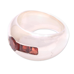 แหวนโกเมนเรียบง่ายสีเงินสเตอร์ลิงของ925ใส่ได้ทั้งชายและหญิงมีคำสัญญา/การหมั้นของขวัญเครื่องประดับแฟชั่นของชาวคริสต์สำหรับ - Product Image 3