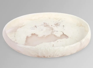 Modern Design Resin <b>Plate</b> Dinnerware Salad Serving Bowl <b>Pink</b> and Green Resin With White Shading Food Bowl Serving <b>Plate</b> - Product Image 5