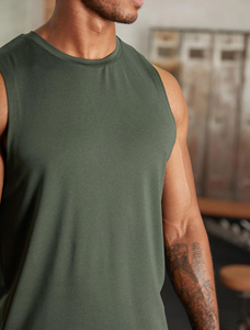 Custom Sport sin mangas Muscle 100% algodón tamaño cómodo precio al por mayor camisetas sin mangas para los hombres - Product Image 2