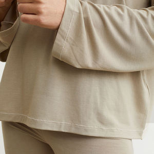 Sweat-shirt en molleton 100% coton pour femme, avec logo lettre sur le devant, chaud pour l'automne et l'hiver - Product Image 2