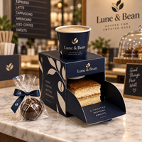 Boîte d'emballage personnalisée AT PACK pour café, desserts, avec logo, pour café, boulangerie, gâteaux, à emporter, boîte cadeau, porte-gobelet et emballage alimentaire haut de gamme