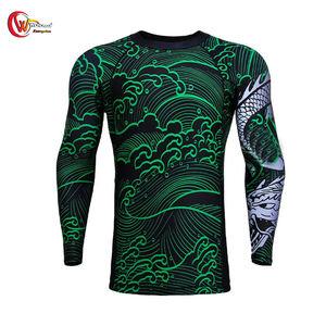 Servicio OEM Calidad superior Color sólido MMA Rash Guards Estilo único Uso al aire libre Rash Guards - Product Image 1