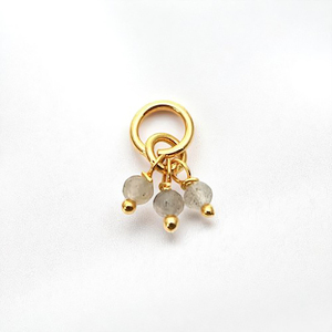 DIY facetado labradorita piedras preciosas racimo cuentas encantos con chapado en oro 15x6mm anillo de salto al por mayor pequeños encantos - Product Image 1
