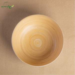 Bol de service en bambou filé classique personnalisé, léger, écologique, bambou naturel pour la vente en gros - Product Image 4