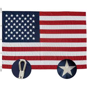 Drapeau américain extérieur de luxe 20x38 pieds en nylon robuste avec étoiles brodées, cordons de fixation et rayures à double couture 3x5 pieds USA - Product Image 6