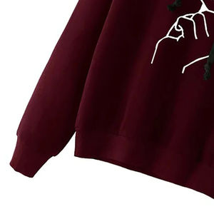 หัวใจการออกแบบที่สวยงามHoodiesของผู้หญิงขนาดสหรัฐอเมริกาเสื้อสวมหัวผู้หญิงHoodieและเสื้อสเวตเตอร์เฮฟวี่เวทขนาดใหญ่Hoodieการผลิต - Product Image 5