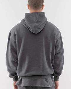 Unisexe Vintage Charcoal Hoodie Tricoté Hiver Solide Motif Technique Lavée - Product Image 2