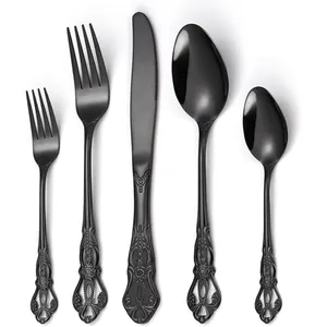 Luxury Royal Flatware Portable And Durable Travel Camping Cutlery Set Kitchen Fork Spoon Knife Cutlery for Hotel Restaurant Home