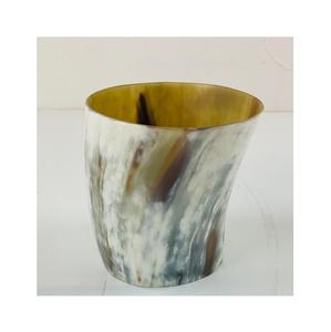Tasse en corne et verre collection fait à la main rustique poli style médiéval ensemble de boisson adapté aux fêtes décor de bar et cadeaux - Product Image 1