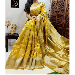 Nouveau indien traditionnel attrayant pur doux soie Jequard travail Sari partout mariage Saree pour les femmes en gros achats en ligne - Product Image 1