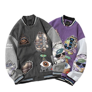 แจ็กเก็ตผ้าฝ้ายเนื้อบางของผู้ชายเสื้อแจ็คเก็ตมหาวิทยาลัยคอตั้งสไตล์สตรีทสำหรับฤดูใบไม้ผลิฤดูใบไม้ร่วงและฤดูหนาว - Product Image 3