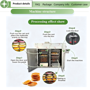 Industrial Tray Type Food Drying Machine Hot <b>Air</b> Circulation Dehydrator For Fruit Vegetable Fish Seafood Batch Drying In Process - Product Image 3