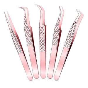 Pinzas profesionales para pestañas de acero inoxidable, herramienta de maquillaje antiestática no magnética con punta puntiaguda para extensión de pestañas Pincet - Product Image 1