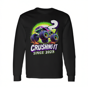 T-shirt à manches longues Monster Truck pour garçons de 2 ans, pour la 2ème fête d'anniversaire 2023 - Product Image 2