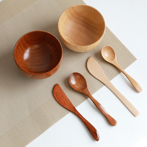 Bol à salade grand format en bois de manguier écologique Dreamy Walls, ustensiles polis, finition naturelle, taille et logo personnalisables, Crescent Crafts - Product Image 6