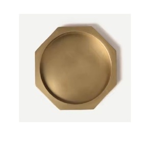 Hermoso posavasos de metal de dos tonos de latón y cobre para habitación de hotel, restaurante, oficina, nueva colección de posavasos hechos en la India - Product Image 2