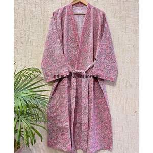 Peignoir en coton 60s imprimé à la main, collection été, vente en gros - Product Image 2