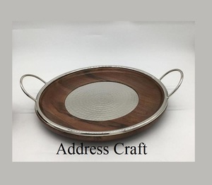 Ensemble de 3 plateaux de service en aluminium au design attrayant pour la vaisselle, argenterie, ensemble de plateaux de service modernes en acier inoxydable - Product Image 6