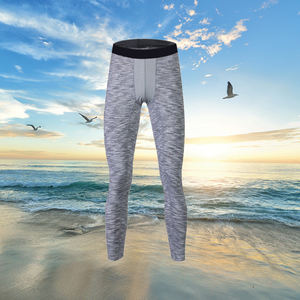 กางเกงเลกกิ้งออกกำลังกายผู้ชายแบบไร้ตะเข็บขายส่ง รับสกรีนโลโก้ กางเกงโยคะเอวยางยืด ทรงเอวกลาง ลายเรียบ - Product Image 2