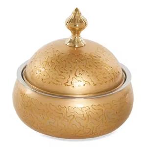 Cazuela redonda cálida de Metal de Color plateado de tendencia, plato de latón para servir comida, olla caliente, estuche caliente - Product Image 2