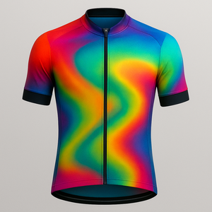Maillots de cyclisme personnalisés avec impression numérique et logo respirants à fermeture éclair complète et à manches courtes pour évacuer la transpiration en spandex/polyester de grande taille - Product Image 3