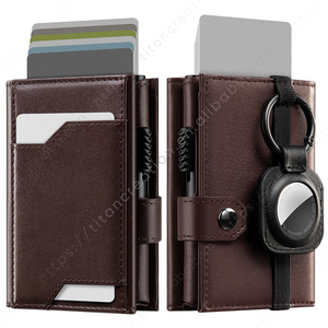 TILONSTAR TVC321P Premium <b>Real</b> <b>Leather</b> Aluminum Pop up Card <b>Wallet</b> Custom Business Genuine <b>Leather</b> Credit Card Holder - Product Image 1