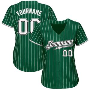 Maglia da Baseball autentica Kelly verde bianca gessata bianca-grigia personalizzata - Product Image 2