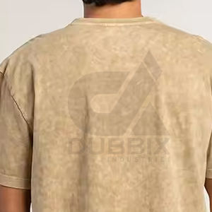 T-shirt lavé à l'acide sur mesure pour les hommes avec logo personnalisé T-shirt de marque privée à vendre en ligne - Product Image 4