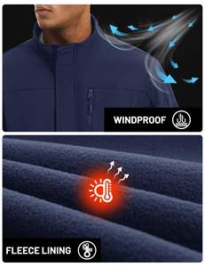 Veste Softshell en toile imperméable, respirante et écologique, pour l'aventure en plein air, coupe-vent, séchage rapide, doublure thermique - Product Image 3