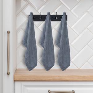 Ensemble de serviettes éponge unilatérales 100% coton plat en bambou tissé à carreaux conçu sur mesure pour un usage commercial domestique pour les serviettes de cuisine - Product Image 3