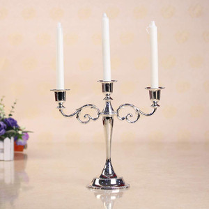 Candelabro de aluminio plateado para decoración del hogar para Navidad, cumpleaños y mesa de Pascua - Product Image 5