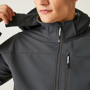 Veste Softshell à Capuche pour Homme Imperméable & Respirante Écologique Logo Avant Vêtement Casual d'Extérieur d'Hiver - Product Image 2