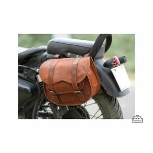 Sacoches de vélo en cuir véritable marron avec logo personnalisé Sacoches de style vintage pour les voyageurs et les motards Motif de bonbons tendance - Product Image 4