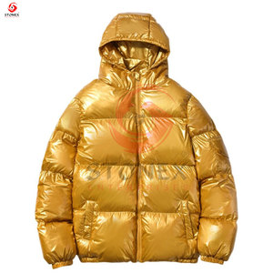 Tendance industrielle Vestes bouffantes d'hiver Streetwear respirantes et coupe-vent avec col montant et logo sur le devant en toile personnalisées pour hommes - Product Image 5