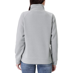 1/4-Zip Pullover Stand Collar Chaqueta de lana para mujer Lavado Bordado de gran tamaño Hombro caído con cuarto de cremallera Pullover - Product Image 3