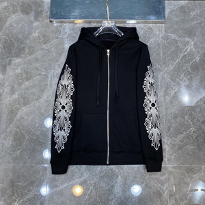 Sweat à capuche personnalisé à fermeture éclair, coupe classique, en molleton de coton et polyester, imperméable, pour l'hiver, la gym et le fitness - Product Image 2